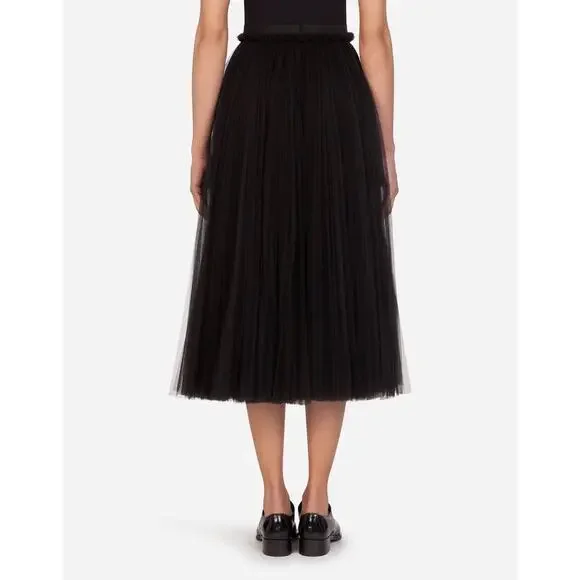 Dolce & Gabbana Black Tulle & Lace Skirt Sz.42 - Picture 5 of 9